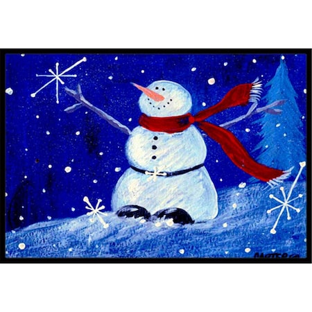 Carolines Treasures Happy Holidays Snowman Indoor and Outdoor Mat- 24 x 36 in. PJC1085JMAT